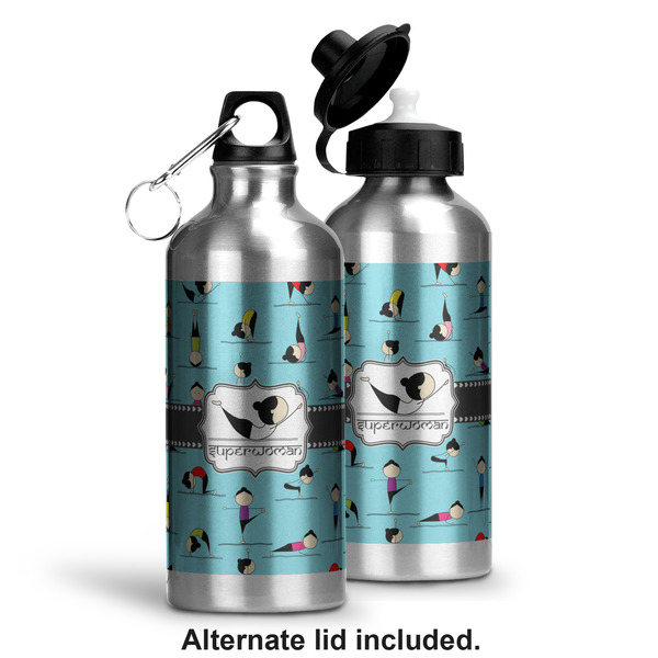 Yoga Poses Aluminum Water Bottle - Alternate lid options