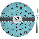 Yoga Poses Glass Appetizer / Dessert Plate 8" (Personalized)