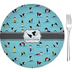 Yoga Poses 8" Glass Appetizer / Dessert Plates - Single or Set (Personalized)