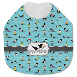 Yoga Poses Jersey Knit Baby Bib w/ Name or Text