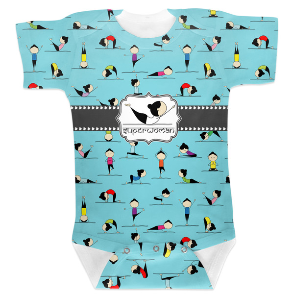 Custom Yoga Poses Baby Bodysuit 3-6 w/ Name or Text