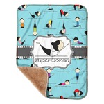 Yoga Poses Sherpa Baby Blanket - 30" x 40" w/ Name or Text