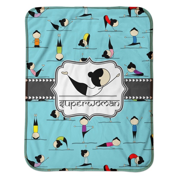 Yoga Poses Baby Sherpa Blanket - Flat