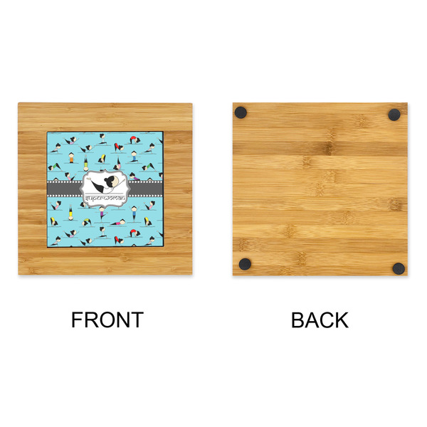Yoga Poses Bamboo Trivet with 6" Tile - APPROVAL