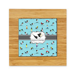 Yoga Poses Bamboo Trivet with Ceramic Tile Insert (Personalized)