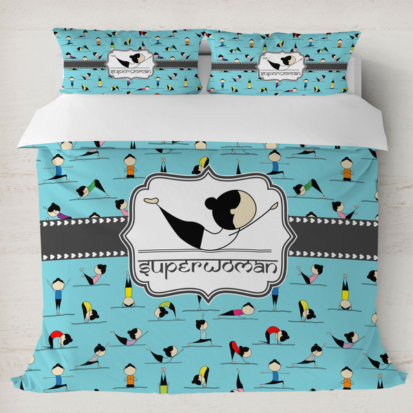 Custom Yoga Poses Duvet Cover Set - King (Personalized)