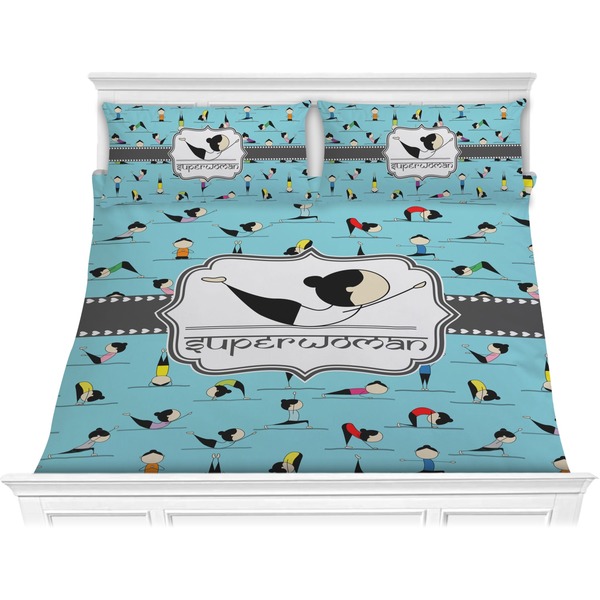 Custom Yoga Poses Comforter Set - King (Personalized)