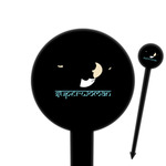 Yoga Poses 6" Round Plastic Food Picks - Black - Double Sided (Personalized)