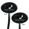 Yoga Poses Black Plastic 7" Stir Stick - Double Sided - Oval - Front & Back