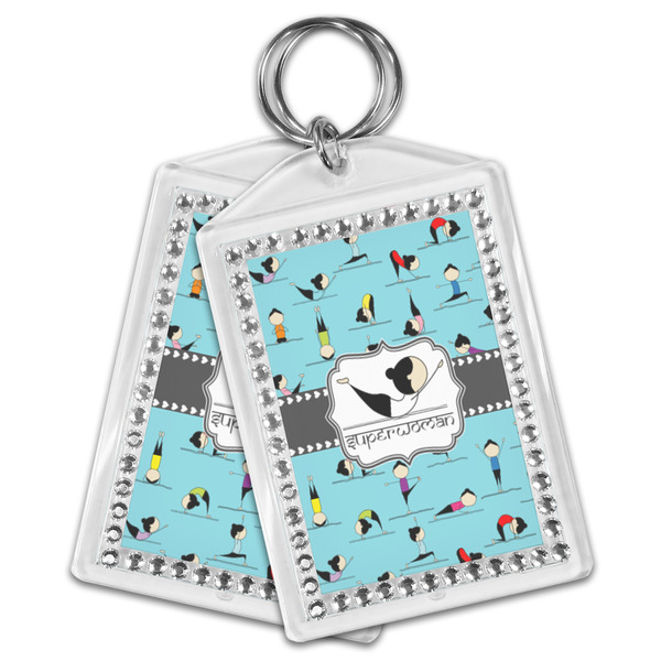 Yoga Poses Bling Keychain - MAIN