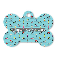 Yoga Poses Bone Shaped Dog ID Tag (Personalized)
