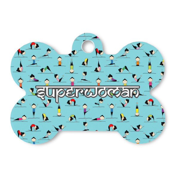 Custom Yoga Poses Bone Shaped Dog ID Tag (Personalized)