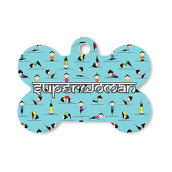 Yoga Poses Bone Shaped Dog ID Tag - Small (Personalized)