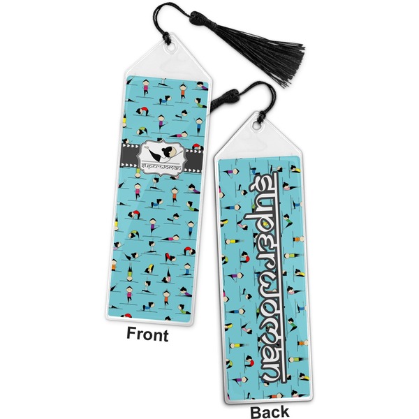 Yoga Poses Bookmark with tassel - Front and Back