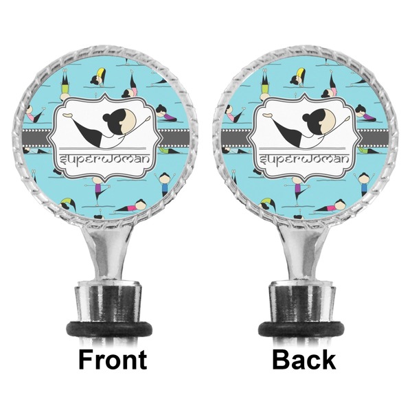 Yoga Poses Bottle Stopper - Front and Back