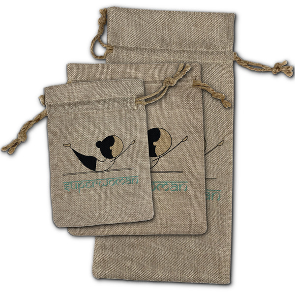 Yoga Poses Burlap Gift Bags - (PARENT MAIN) All Three