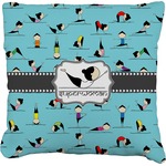 Yoga Poses Faux-Linen Throw Pillow 20" (Personalized)