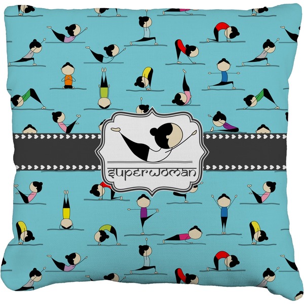 Custom Yoga Poses Faux-Linen Throw Pillow 20" (Personalized)