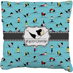 Yoga Poses Faux-Linen Throw Pillow 26" (Personalized)