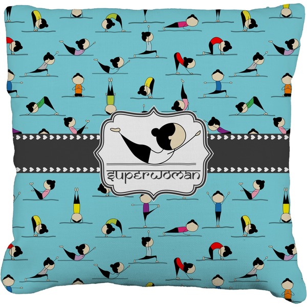 Custom Yoga Poses Faux-Linen Throw Pillow 26" (Personalized)