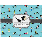 Yoga Poses Woven Fabric Placemat - Twill w/ Name or Text
