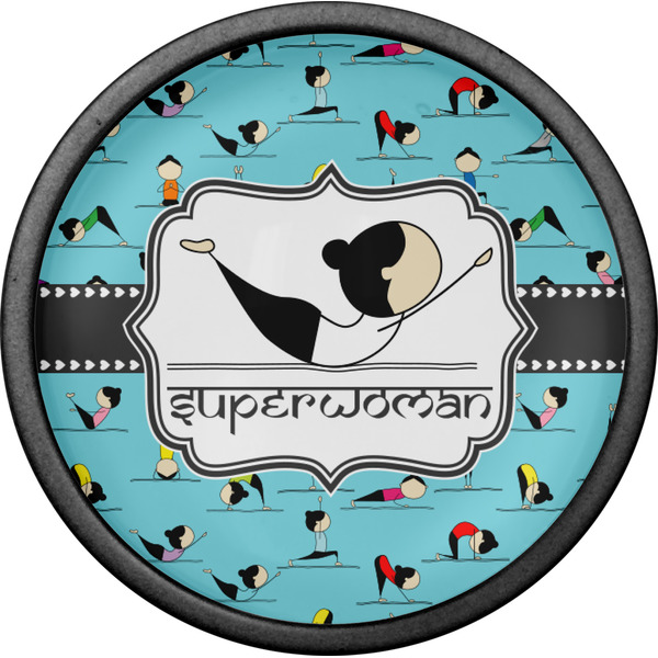 Yoga Poses Cabinet Knob - Black - Front