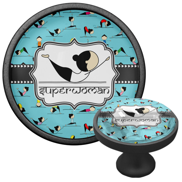 Yoga Poses Cabinet Knob - Black - Multi Angle