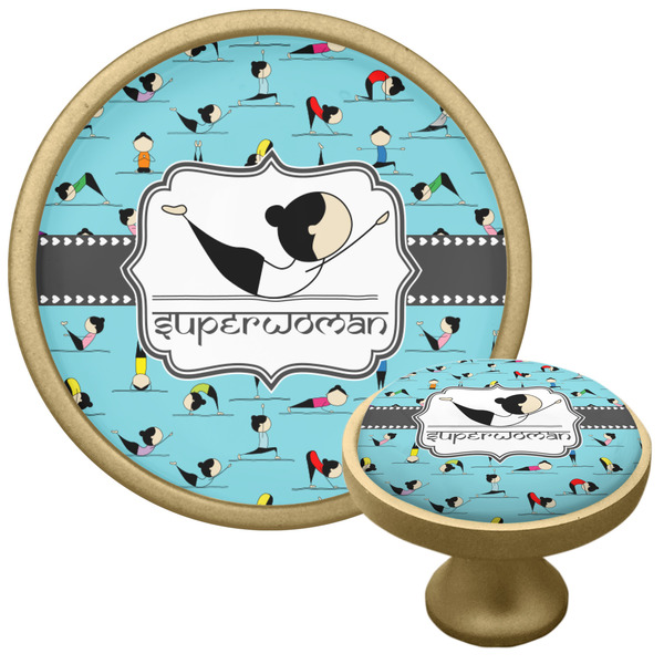 Yoga Poses Cabinet Knob - Gold - Multi Angle
