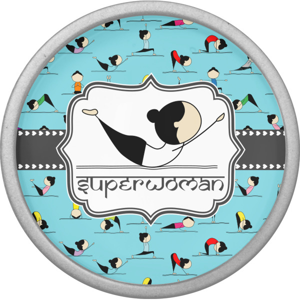 Yoga Poses Cabinet Knob - Nickel - Front