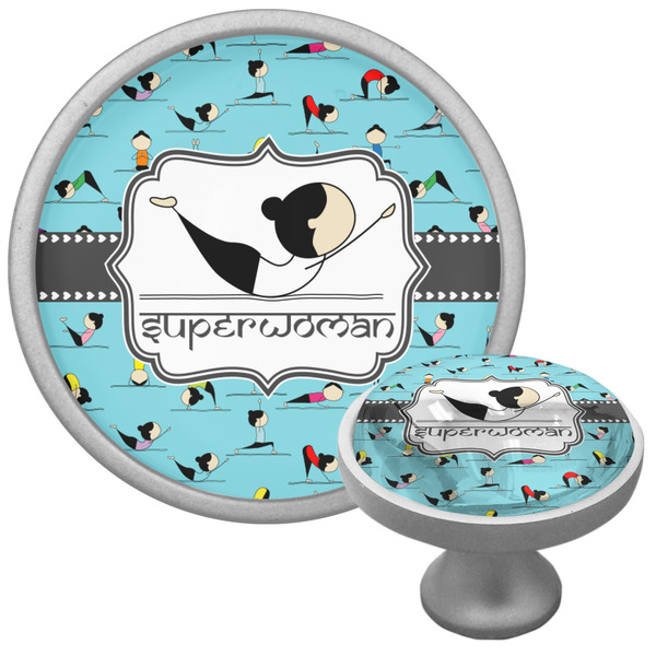 Yoga Poses Cabinet Knob - Nickel - Multi Angle