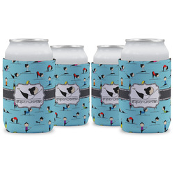 Yoga Poses Can Cooler (12 oz) - Set of 4 w/ Name or Text