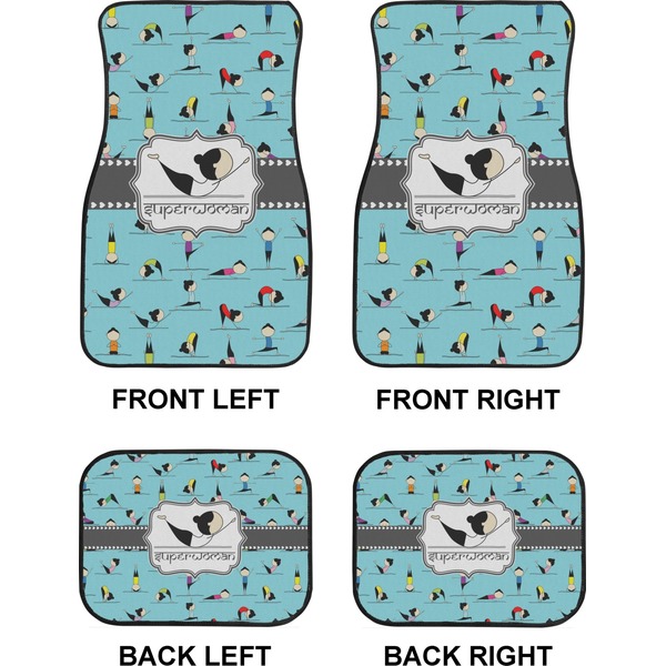 Yoga Poses Car Floor Mats Set (2F + 2B)