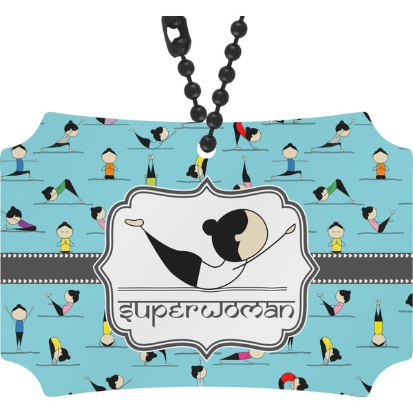 Custom Yoga Poses Rear View Mirror Ornament (Personalized)