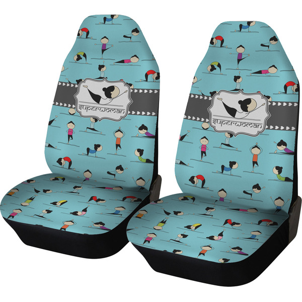 Custom Yoga Poses Car Seat Covers (Set of Two) (Personalized)