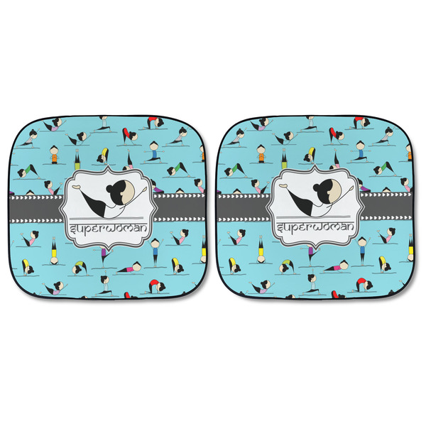 Yoga Poses Car Sun Shades - FRONT