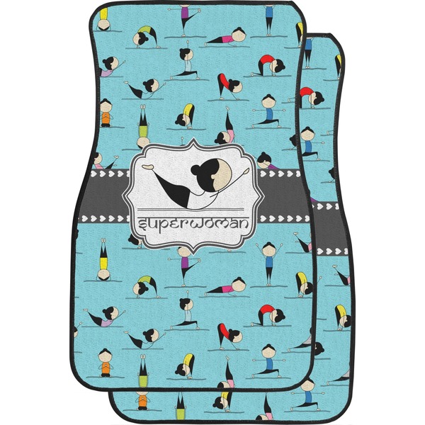 Custom Yoga Poses Car Floor Mats (Front Seat) (Personalized)