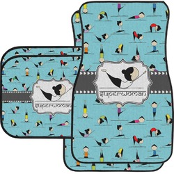 Yoga Poses Car Floor Mats Set - 2 Front & 2 Back (Personalized)