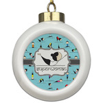 Yoga Poses Ceramic Ball Ornament (Personalized)
