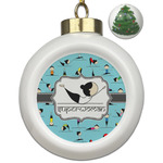 Yoga Poses Ceramic Ball Ornament - Christmas Tree (Personalized)
