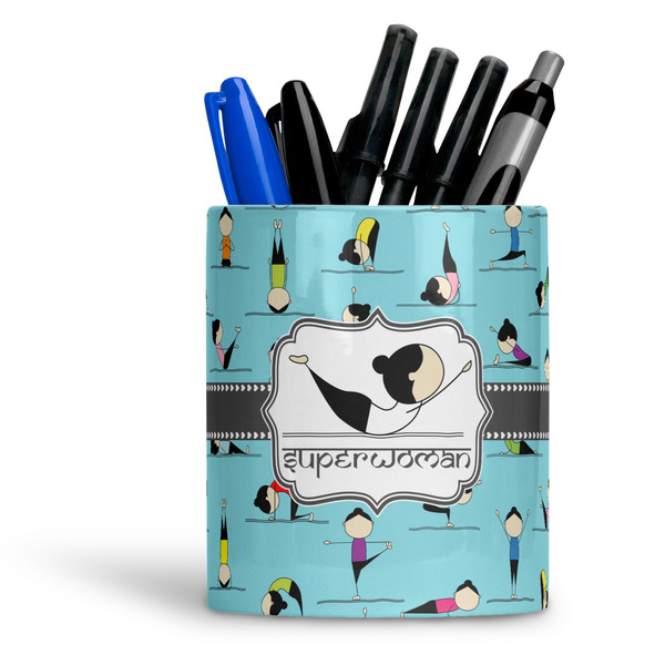 Custom Yoga Poses Ceramic Pen Holder