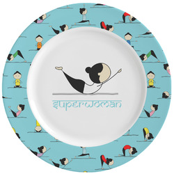 Yoga Poses Ceramic Dinner Plates (Set of 4) (Personalized)