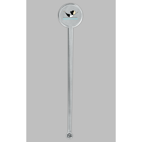 Yoga Poses Clear Plastic 7" Stir Stick - Round - Single Stick