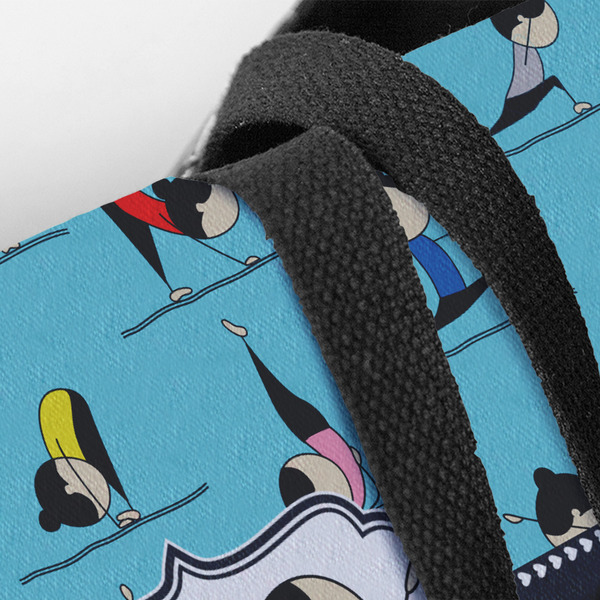 Yoga Poses Closeup of Tote w/Black Handles