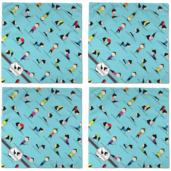 Yoga Poses Cloth Napkins - Personalized Dinner (APPROVAL) Set of 4