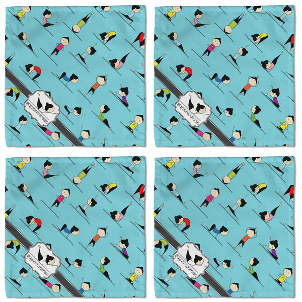 Yoga Poses Cloth Napkins - Personalized Lunch (APPROVAL) Set of 4