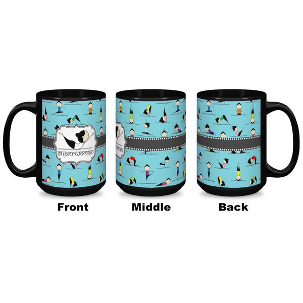 Yoga Poses Coffee Mug - 15 oz - Black APPROVAL