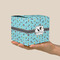 Yoga Poses Cube Favor Gift Box - On Hand - Scale View
