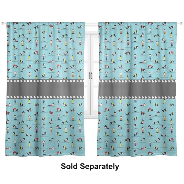 Custom Yoga Poses Curtain Panel - Custom Size