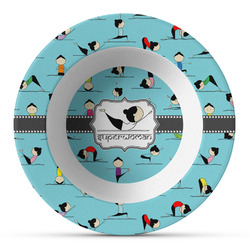 Yoga Poses Plastic Bowl - Microwave Safe - Composite Polymer (Personalized)