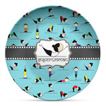 Yoga Poses Microwave Safe Plastic Plate - Composite Polymer (Personalized)